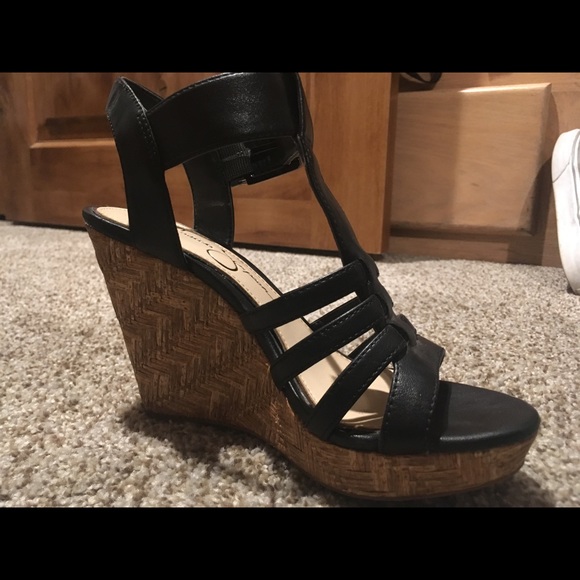 jessica simpson shoes black wedges size 5 poshmark size 5 wedge